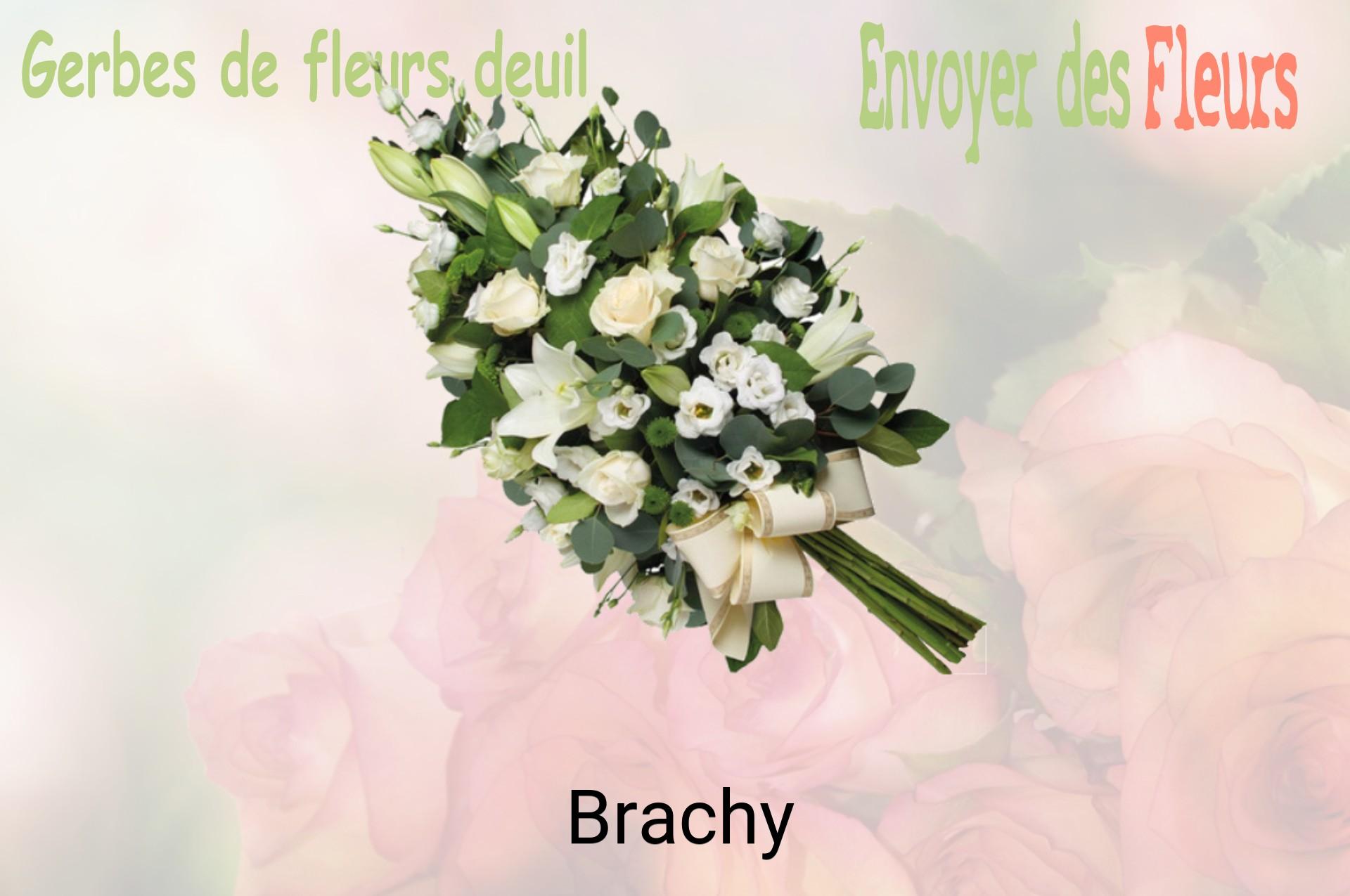 Gerbe de fleurs de deuil livrée à Brachy